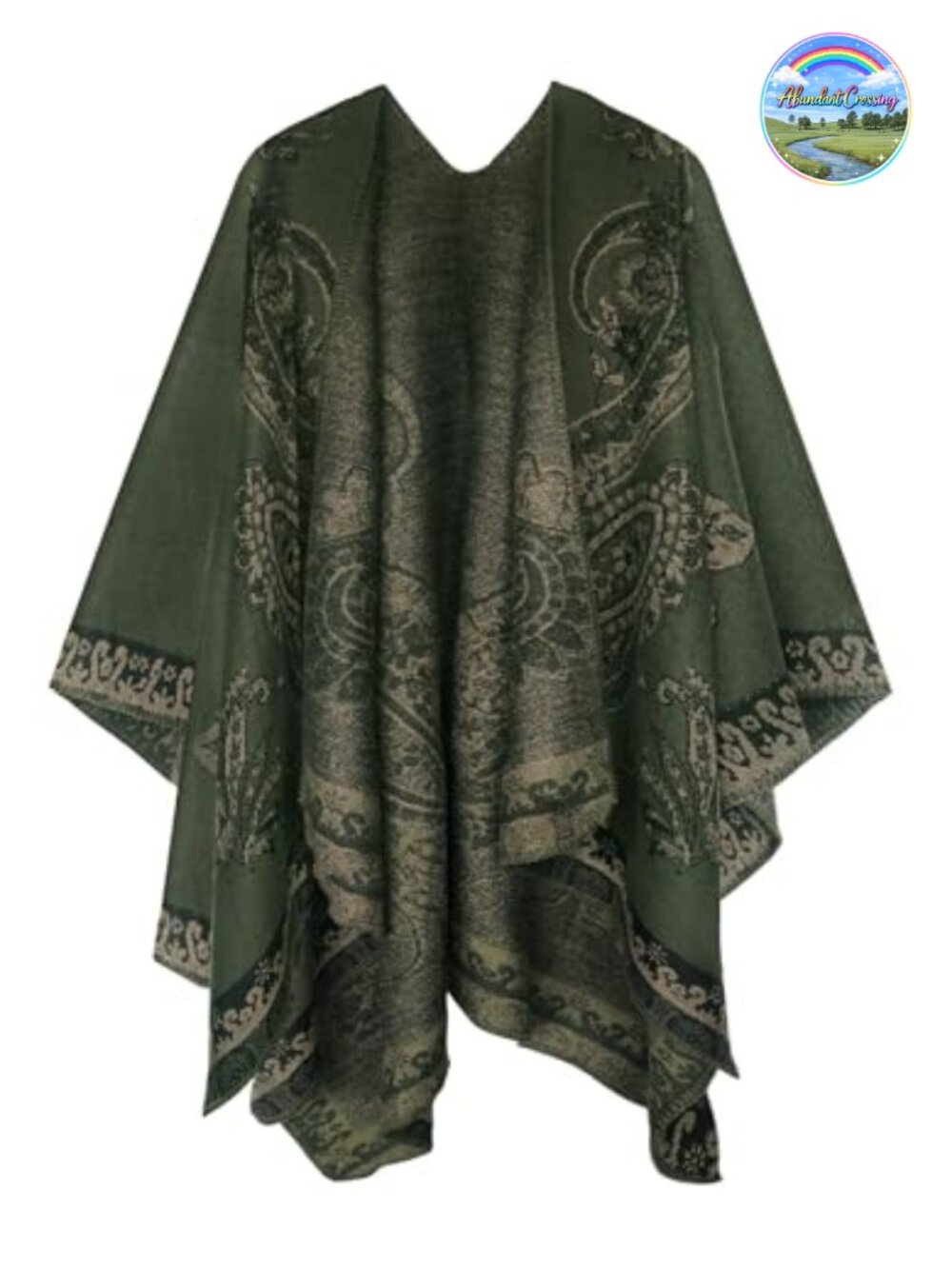 Women's Color Block Open Front Poncho Shawl Wrap Cape Ruana
